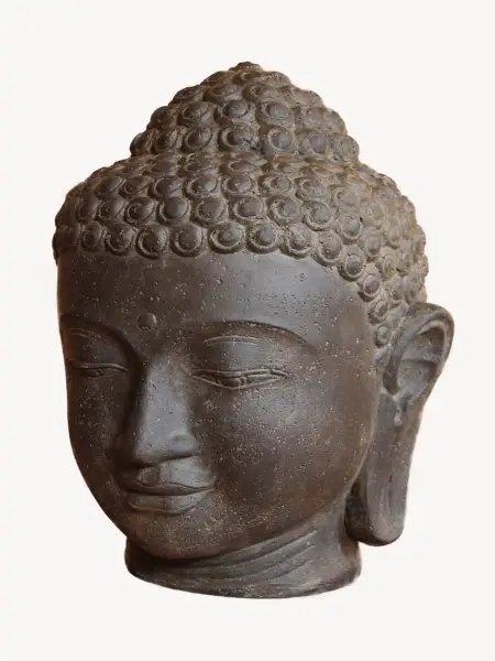 Artikelbild 4 des Artikels “Buddha-Kopf, 50 cm Höhe, Steinguss, hohl, handgefertigt & farbig 50 cm“